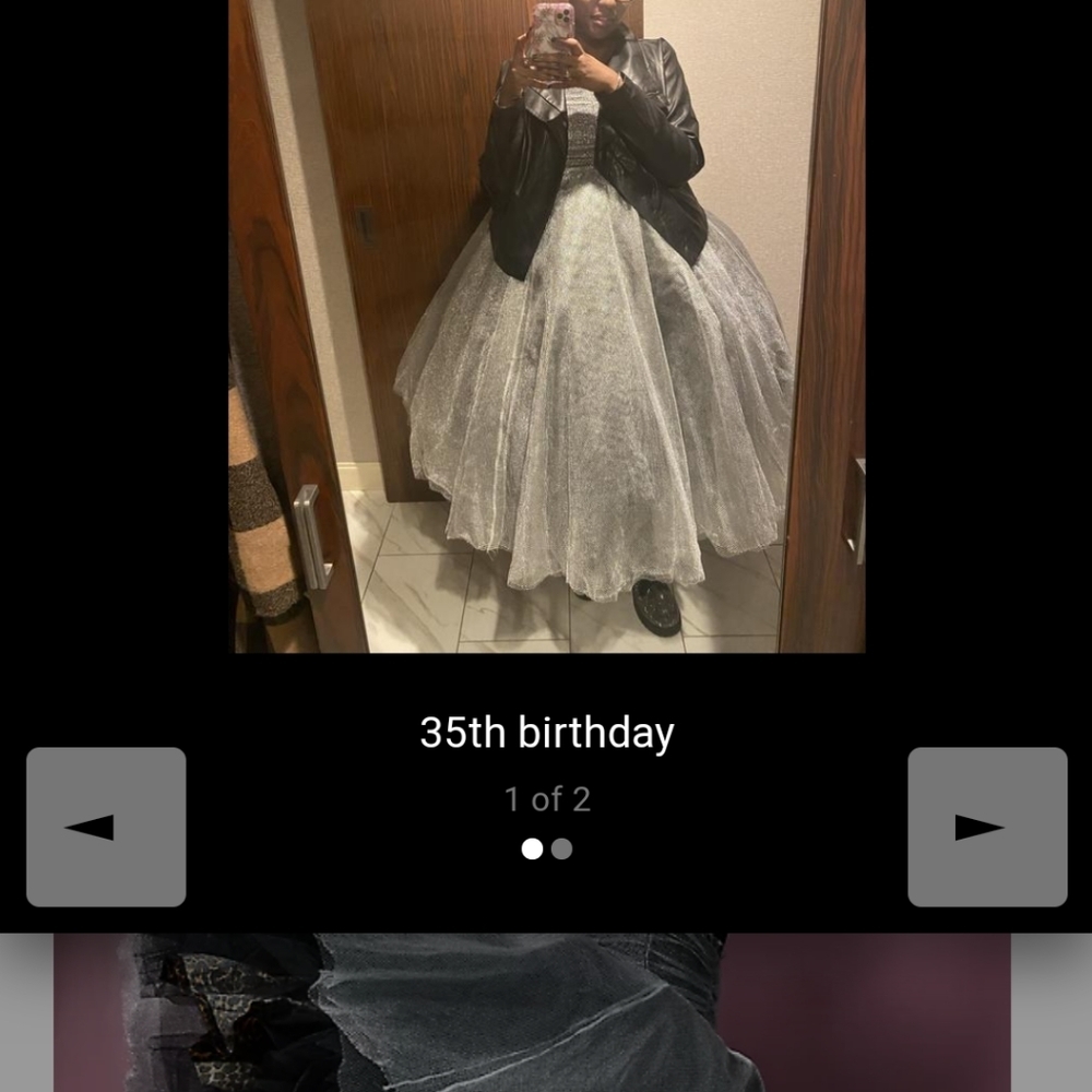✨️HOST PICK✨️🆕SZ 16W BETSEY JOHNSON SHINY SILVER TULLE STRAPLESS DRESS - Picture 9 of 10